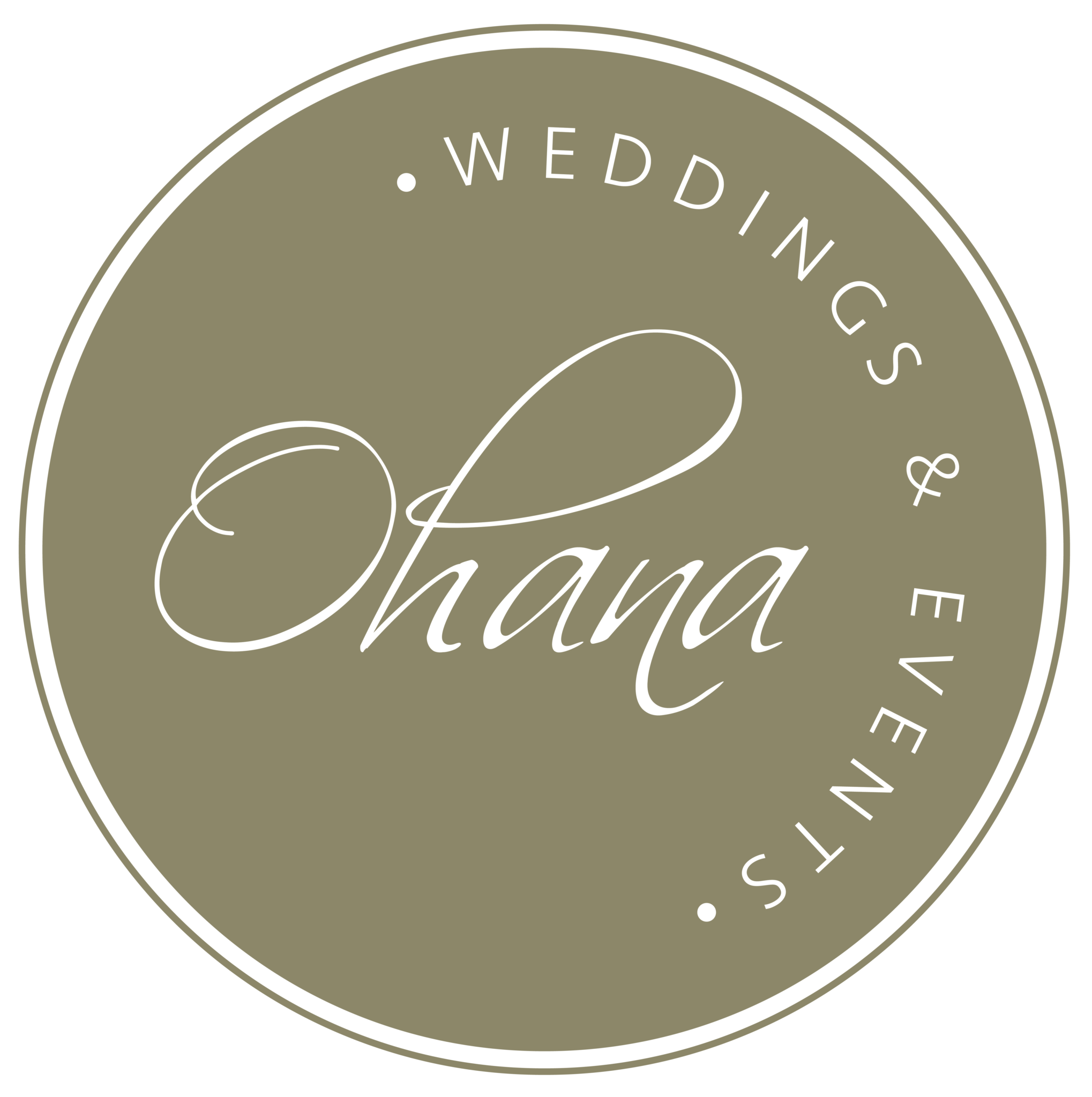 Ohana Weddings & Events Logo (Full Floral White) Ohana Weddings & Events